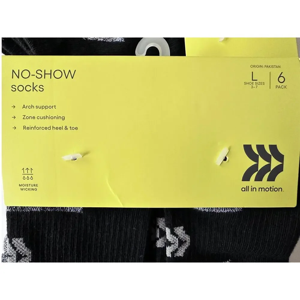 All In Motion‎ Kids’ No-Show Socks 3 Packs (18 Pairs) NWT Size L (Shoe 3–7)